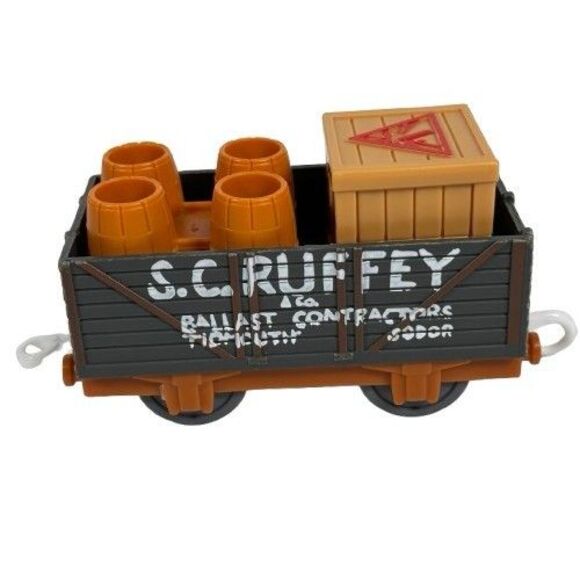 Thomas & Friends Trackmaster S.C. Ruffey Cargo Barrels Box Dynamite Car TOMY Set - Picture 3 of 11
